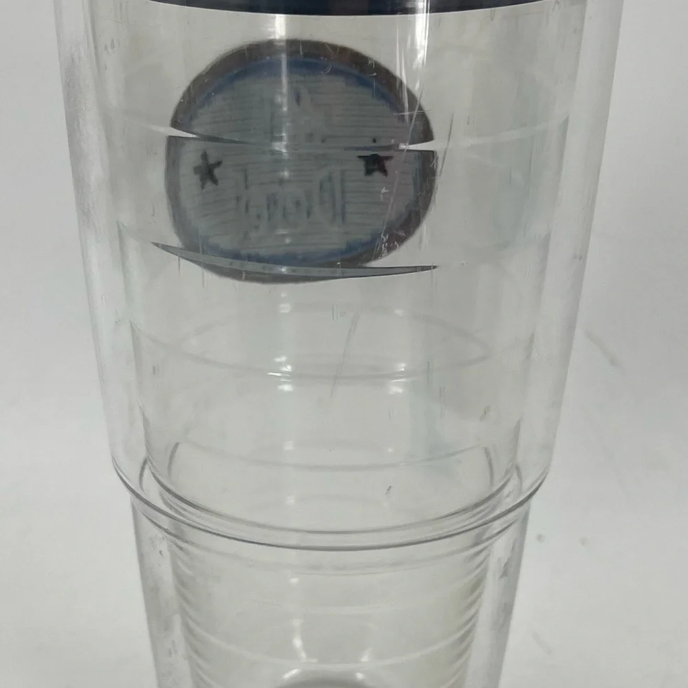 Tervis 24 oz Insulated Tumbler Blue Lid “#1‎ Dad” Blue Oval Embroidered Patch